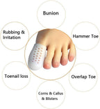 Comparison showing the breathable hole design of the Hoogoo toe protector versus solid covers.