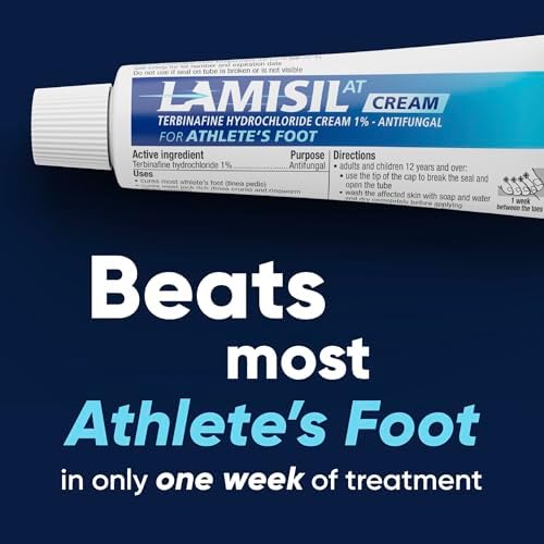 Authentic USA imported Lamisil 30 gram tube showing symptom relief features.