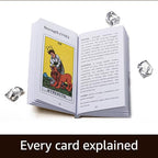Side view of Da Brigh tarot deck showing linen finish cardstock