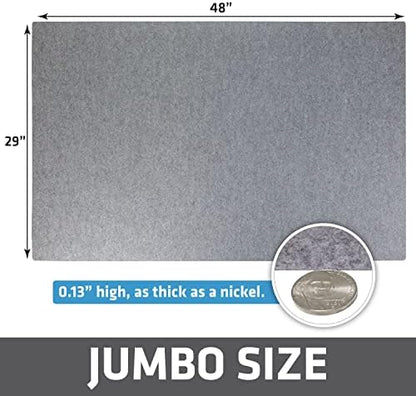 Imported USA made pet mat protecting hardwood flooring from cage scratches.