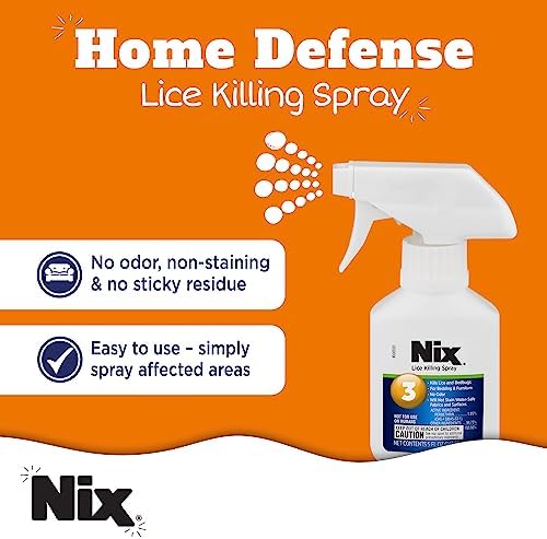 Odorless Nix lice spray for mattresses and car interiors