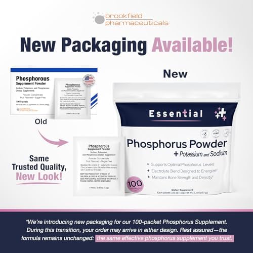 Essential Phosphorus Powder packets showing fruit flavor label