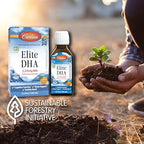 Elite DHA omega 3 liquid packaging side view