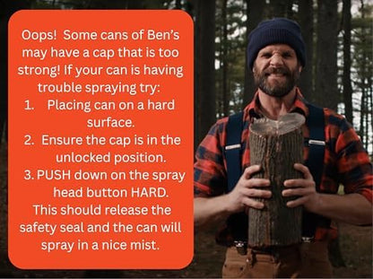 Two pack packaging of Ben's tick and insect repellent spray demonstrating the authentic USA imported product design.