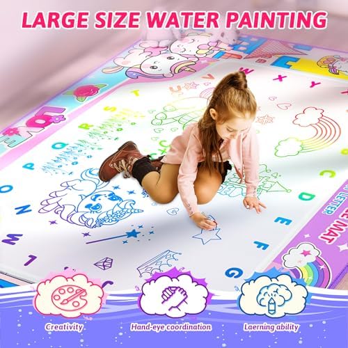 Water doodle mat folded inside carry backpack