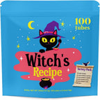 Witch's Recipe lickable cat treats 100 tubes variety pack front view