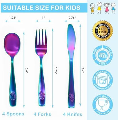 Child using Chillout Life stainless steel cutlery for independent eating
