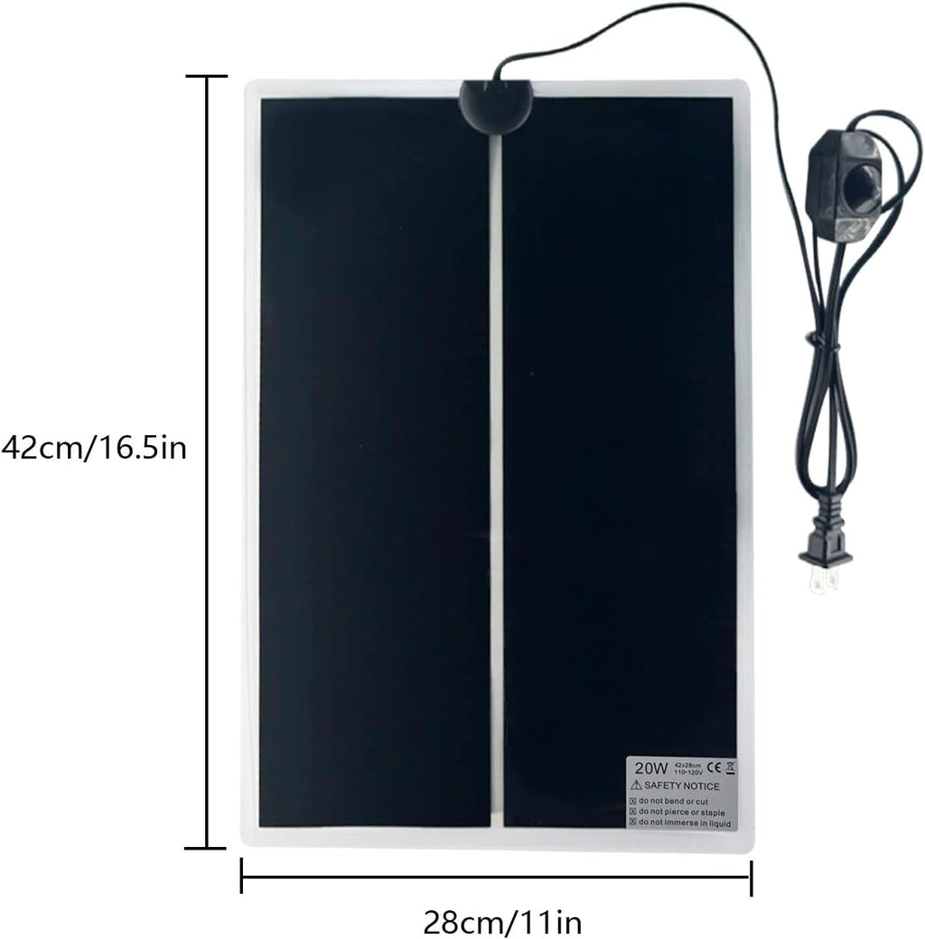 Fipasen reptile heating pad connected to power showing adjustable levels