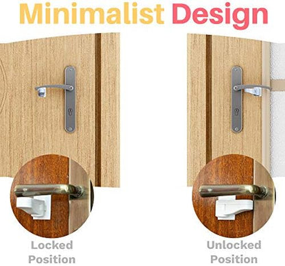Inaya door handle safety lock minimalist white design