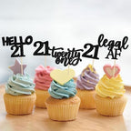 Authentic Gyufise imported birthday cake toppers packaging detailing single-sided glitter design specifications