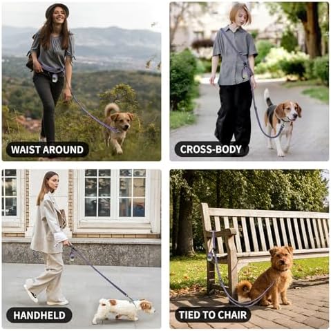 Multifunctional three in one hands free leash used for small dog breeds.