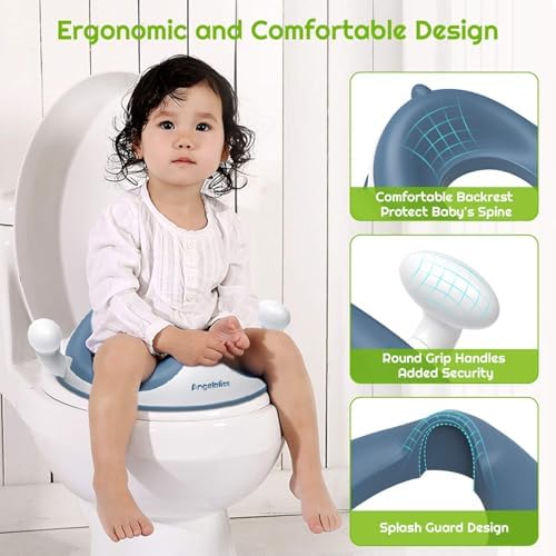Close up of the soft PU cushion and splash guard on Angelbliss potty seat