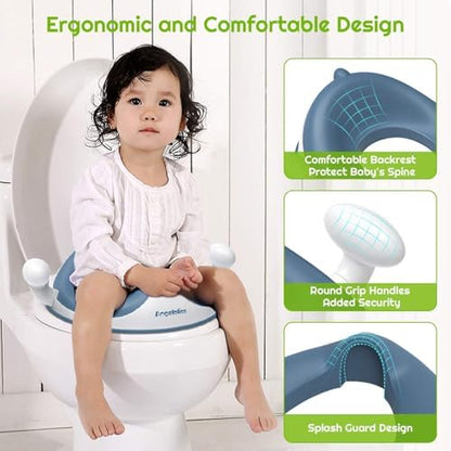 Close up of the soft PU cushion and splash guard on Angelbliss potty seat