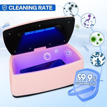 Close up of double tube blue light technology in beauty sterilizer