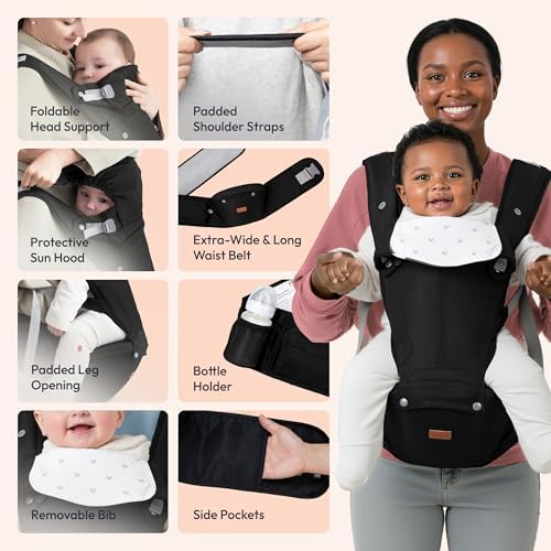 Detailed view of the sun hood on BabbleRoo baby carrier