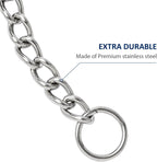 WePet heavy duty choke collar laid flat illustrating the extra small length sizing.
