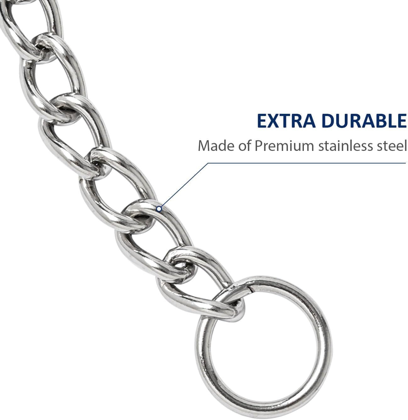 WePet heavy duty choke collar laid flat illustrating the extra small length sizing.
