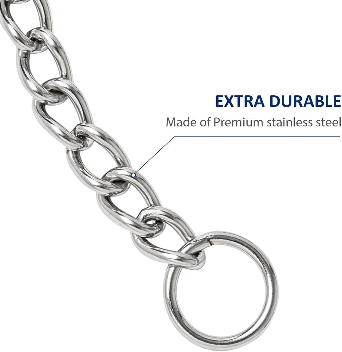 WePet heavy duty choke collar laid flat illustrating the extra small length sizing.