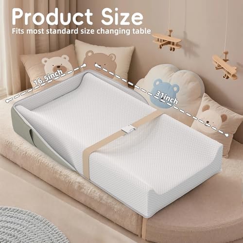 Non slip leather base of the Sofoliana baby changing pad on dresser