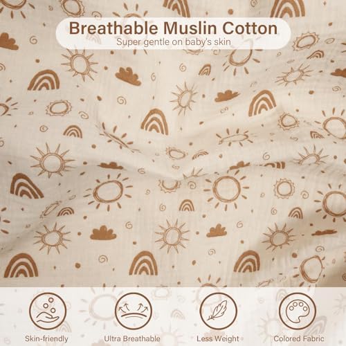Close up of breathable muslin cotton fabric texture