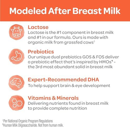Side label of Happy Baby Stage One powder formula outlining feeding instructions and preparation steps.