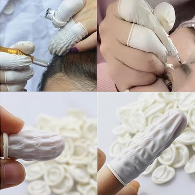 Powder free chlorinated latex fingertip protectors for crafting and hobby work