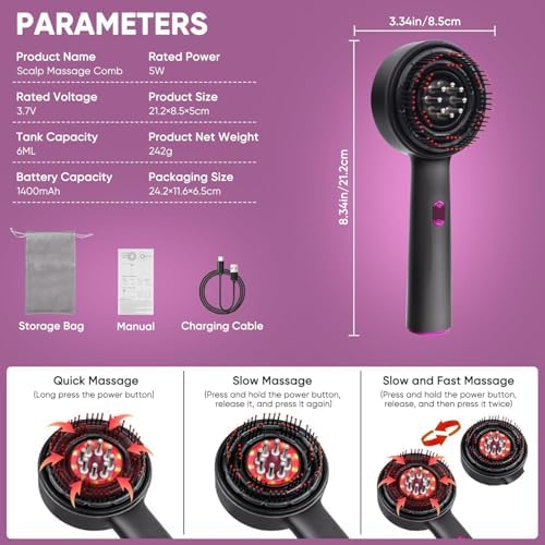 Flexi Madhav multi-functional scalp massager in use showing cordless operation