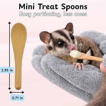Two-pack soft bonding mitts for sugar gliders and hamsters demonstrating easy rotation.
