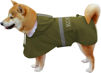 Koogal large breed dog rain poncho velcro closure view