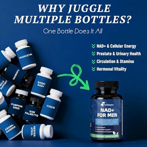 Femmetra men health supplement bottle side profile