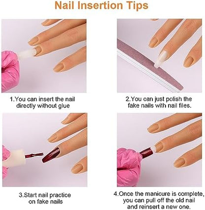 KnowU nail practice hand attached to desk using stand bracket