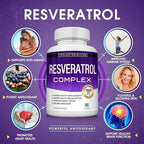 Toplux Resveratrol 90 capsules bottle back label showing supplement facts and ingredients