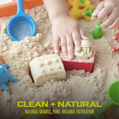 Sun Joe play sand used in an indoor sandbox setup