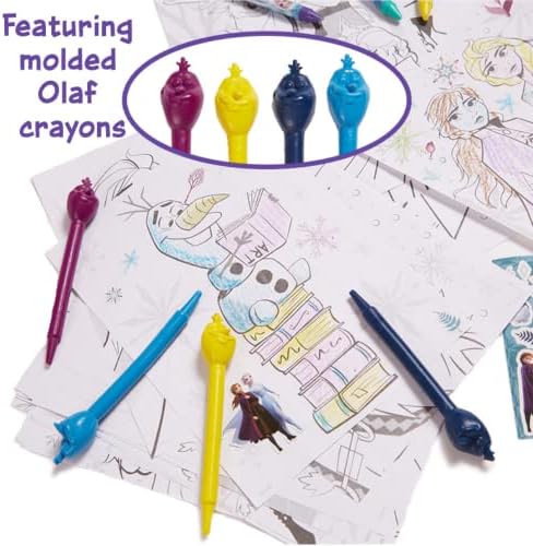 Open tin container demonstrating how the thirty coloring sheets and drawing tools fit inside for travel.