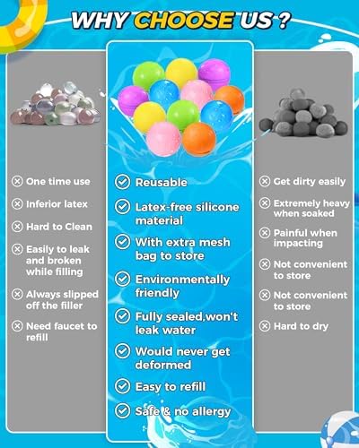 Tlitlimom non toxic latex free silicone water balloons for kids outdoor play