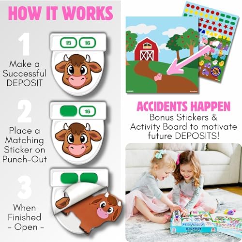 Toddler using the Lil Advents potty training activity chart