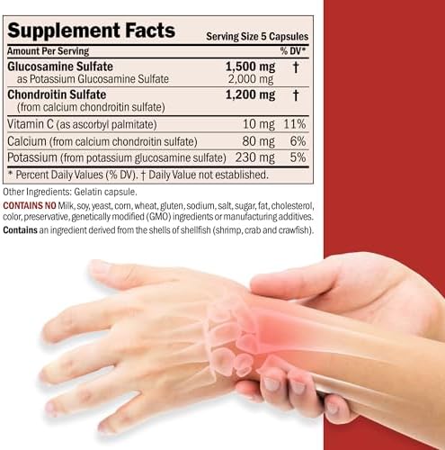 ANDREW LESSMAN Glucosamine 1500 Chondroitin 1200mg - 150 Capsules - 100% Sulfate Form, Research Established Ingredients and Levels for Support of Healthy Joint Tissue. Small Easy to Swallow Capsules - Image 3