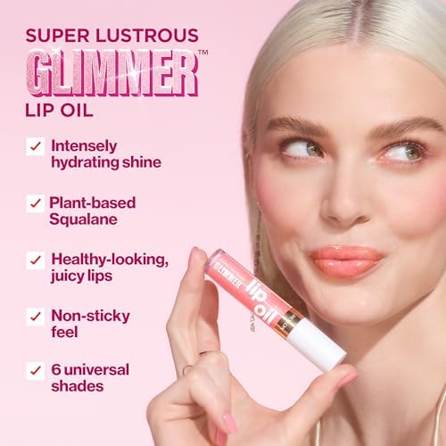 REVLON Super Lustrous Glimmer Lip Oil, Moisturizing & Tinted, Shiny Finish, Made with Plant-Based Squalane, 007 Posh Peach, 0.13 fl oz - Image 4