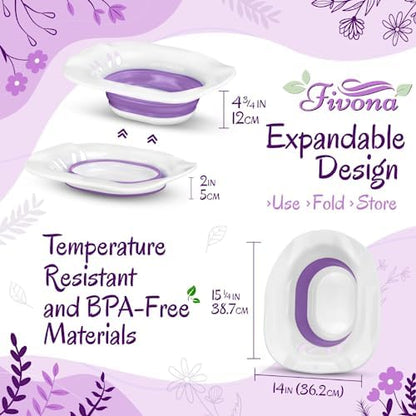 Side view of Fivona blue collapsible seat highlighting universal fit shape