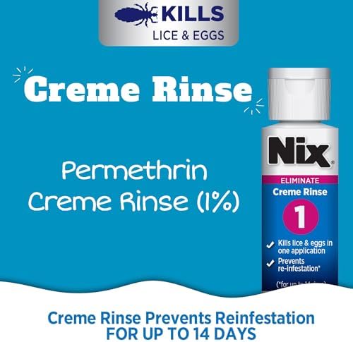 Nix Permethrin Creme Rinse 1 percent lice killing formula for families.