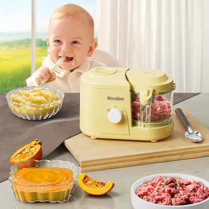 Veroline baby food processor steaming basket and blending blades
