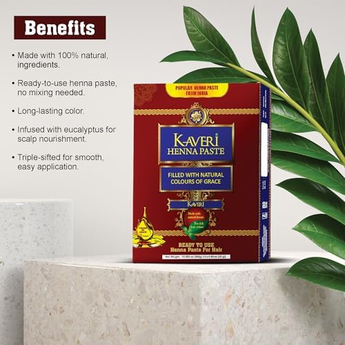 Kaveri bridal mehendi cones box displaying authentic brand seals and manufacturing information.