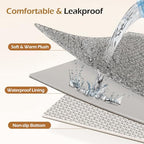 Grey replacement cover for large pet mattress being zipped open