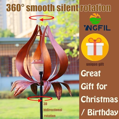 Yngfil garden wind spinner showing dual hanging planters