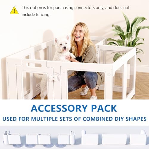 Compatible with Homelio (Clear Acrylic Dog Playpen with Door): Diagonal & Top & Bottom Connections, for a Total of 6,for DIY, Expansion & Multi-Type Fence Assembly, Etc. - Image 4