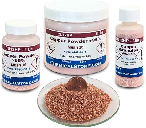 Chemicalstore copper granules 1 pound packaging label details