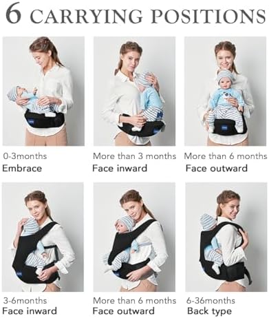 KJIPUHO baby carrier showing detachable hip seat functionality