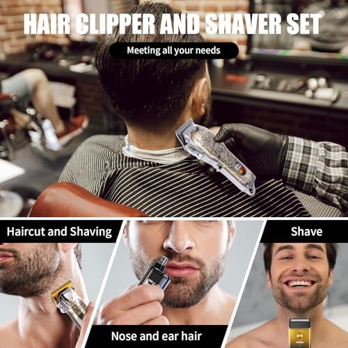 Premium gold Soieho professional clipper showing the aircraft-grade titanium alloy blade mechanism.