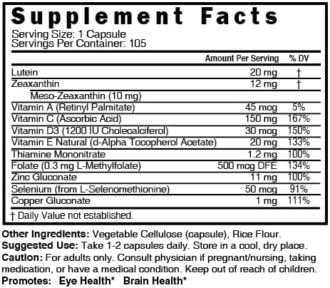 Nature's Fusions Nutri Lutein eye vitamins product box and bottle