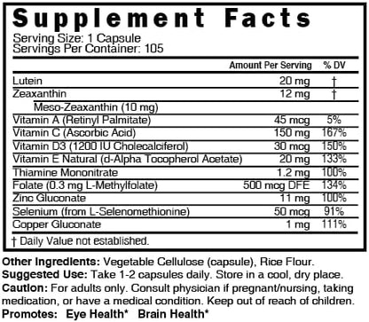 Authentic Nature's Fusions eye health supplement bottle